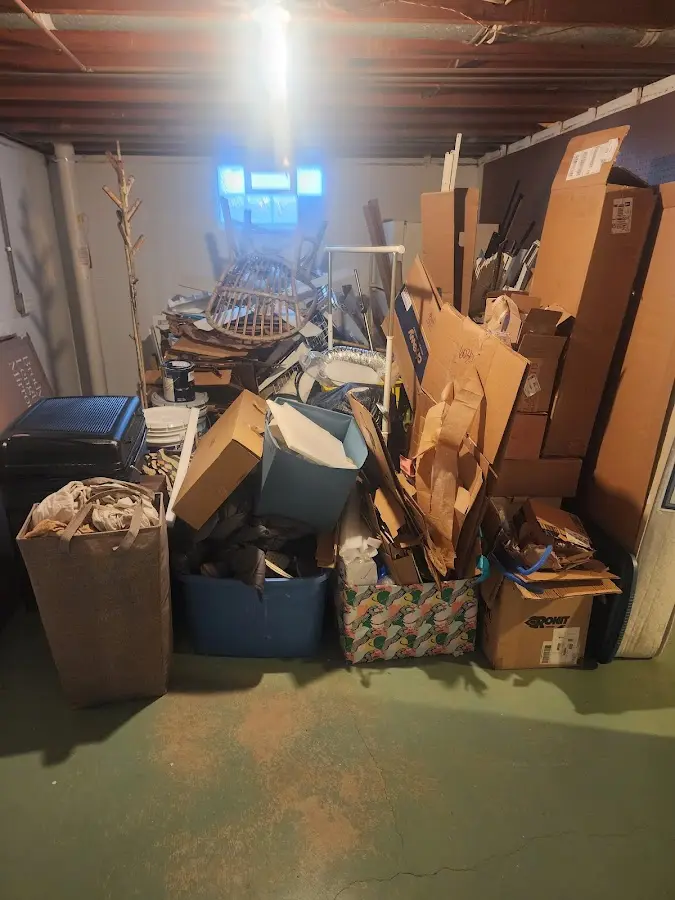 Roll-off dumpster container at job site for 40 Yard Dumpster Rental in Sellersburg